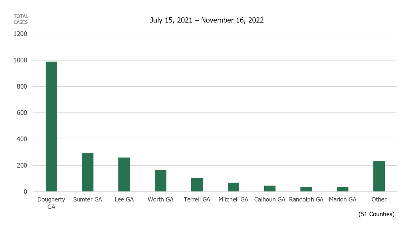 Phoebe COVID Trends County Graph