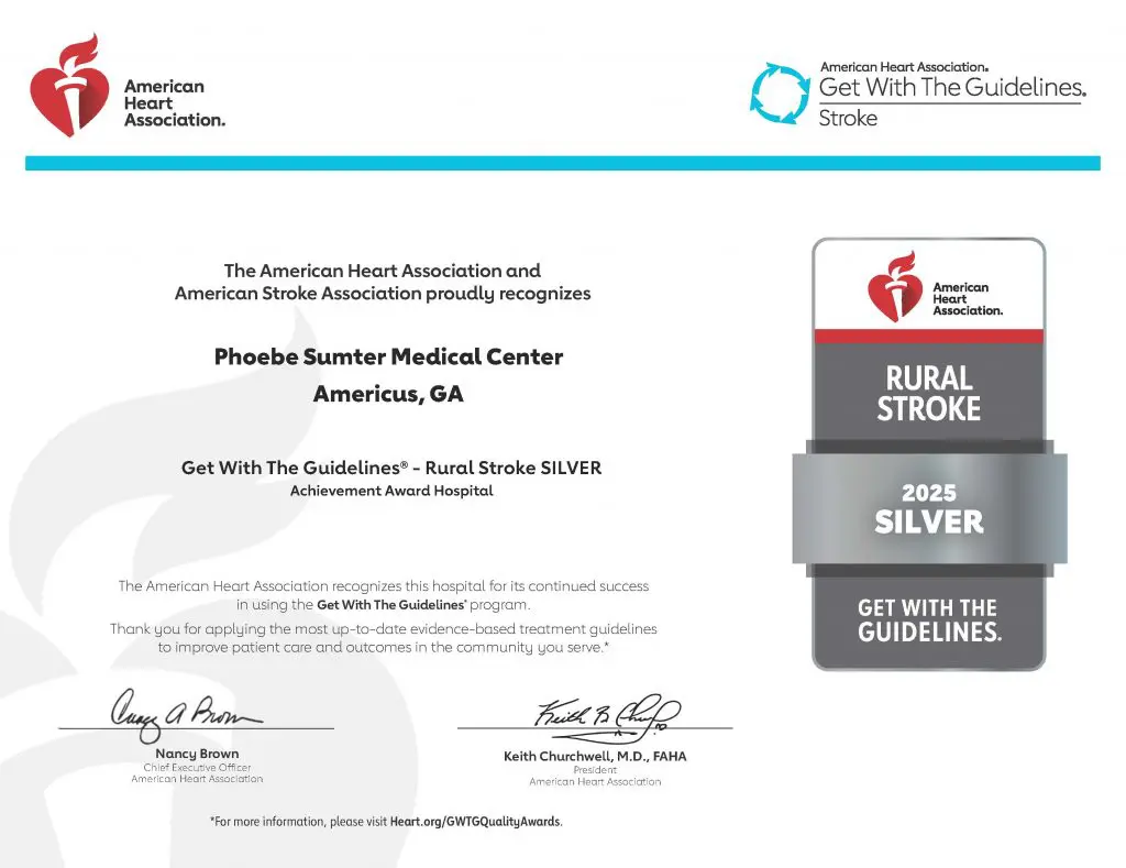Phoebe Sumter and Phoebe Worth Earn Recognition for Stroke Care 2 PSMC Stroke Award