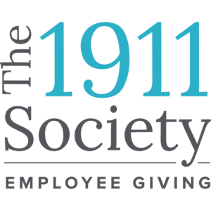 Logo with "The 1911 Society" in large blue and gray letters and "Employee Giving" in uppercase gray below a horizontal line.