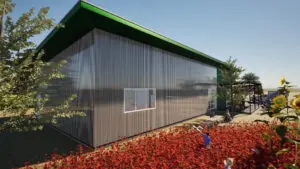 A 3D rendering of the proposed community kitchen