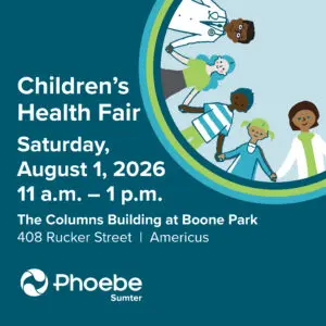Children's Health Fair Saturday, August1, 2026 11 a.m. - 1 p.m. The Columns Building at Boone Park 408 Rucker Street, Americus